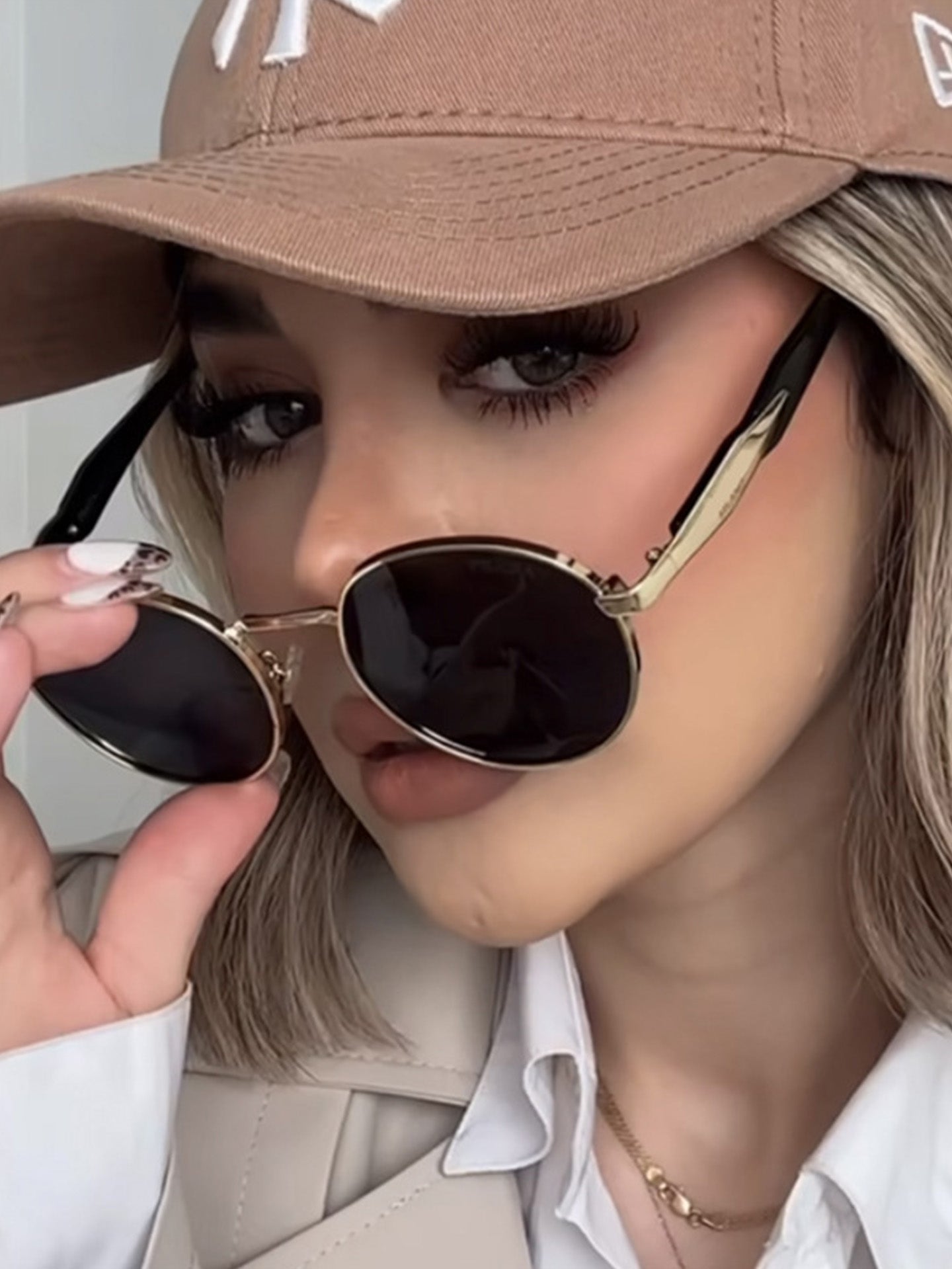 Retro Steampunk Round Sunglasses with UV Protection