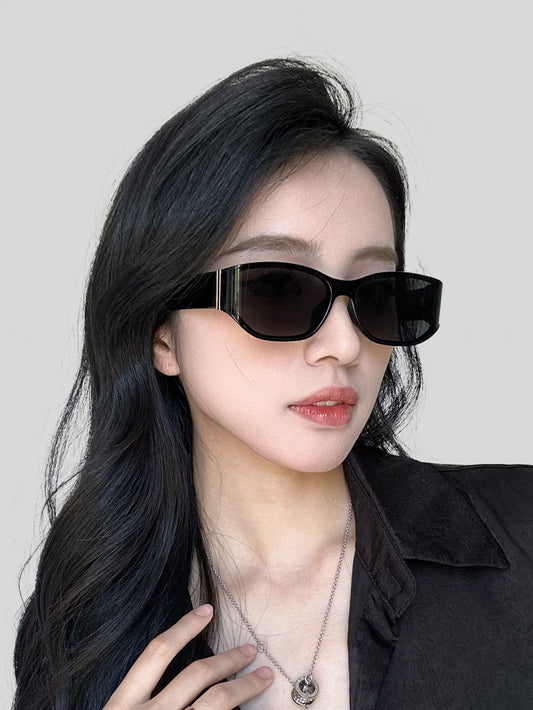 Curved Cat Eye Vintage Wavy Frame Sunglasses for Women